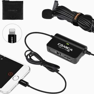 NWT Comica Audio SIG.LAV V05 MI Omnidirectional Lavalier Microphone with Gain an
